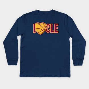 I Love CLE –veland Basketball! (DELUXE) Kids Long Sleeve T-Shirt